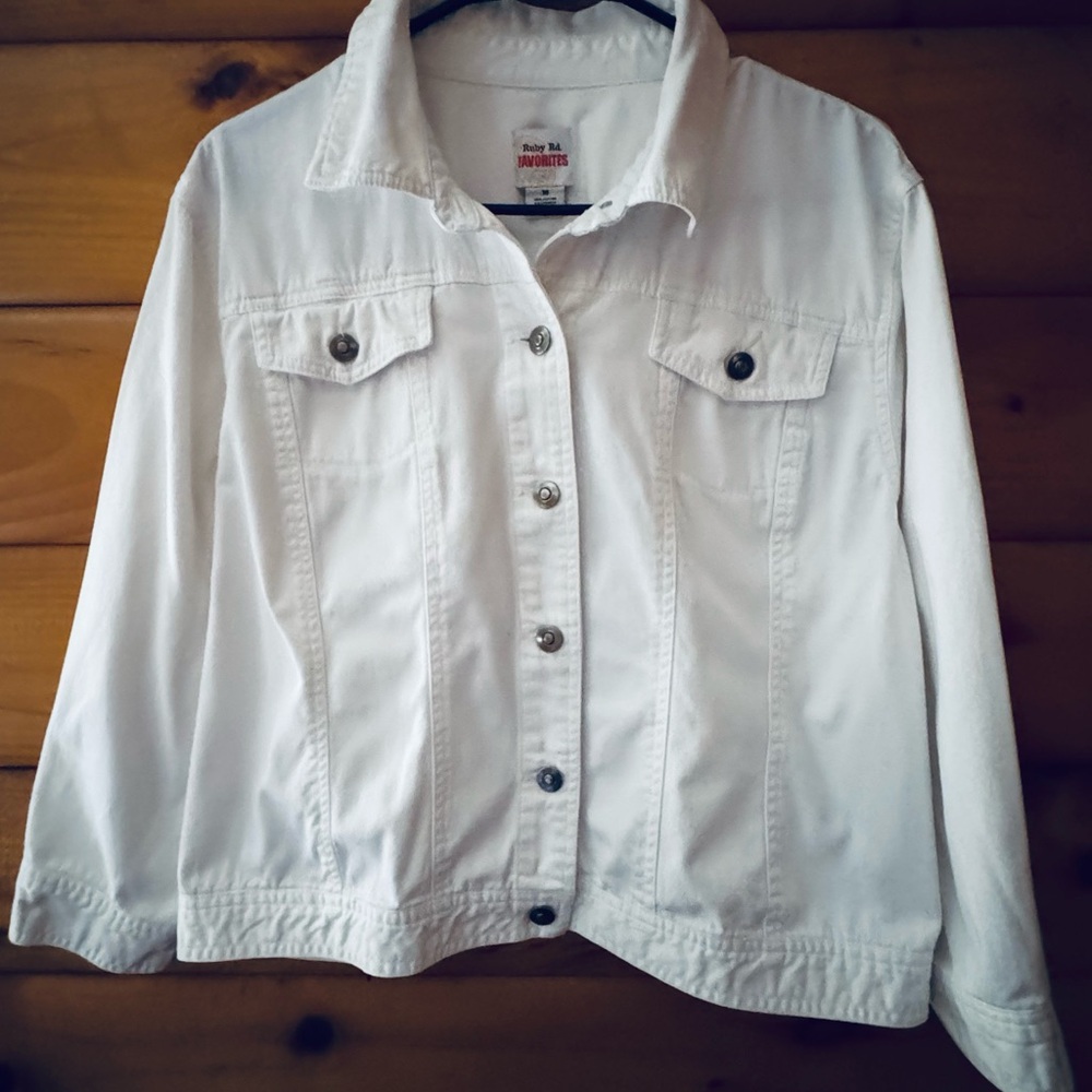 Ruby Rd. Classic White Jean Jacket